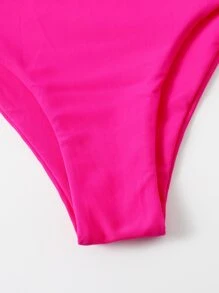 Solid Bikini Panty, For Summer Beach Vacation - Hot Pink - View 5