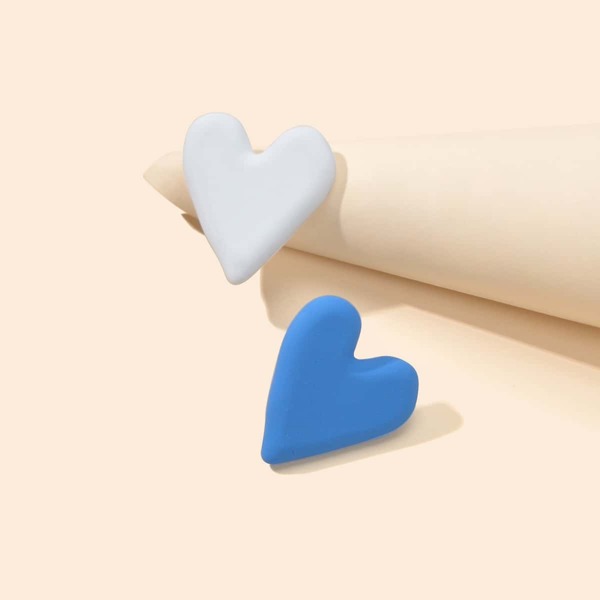 

Heart Decor Stud Earrings, Multicolor
