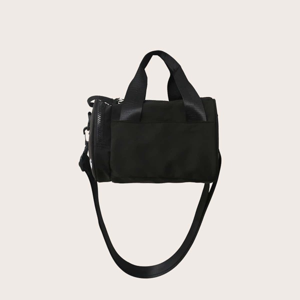 

Men Letter Graphic Crossbody Bag, Black