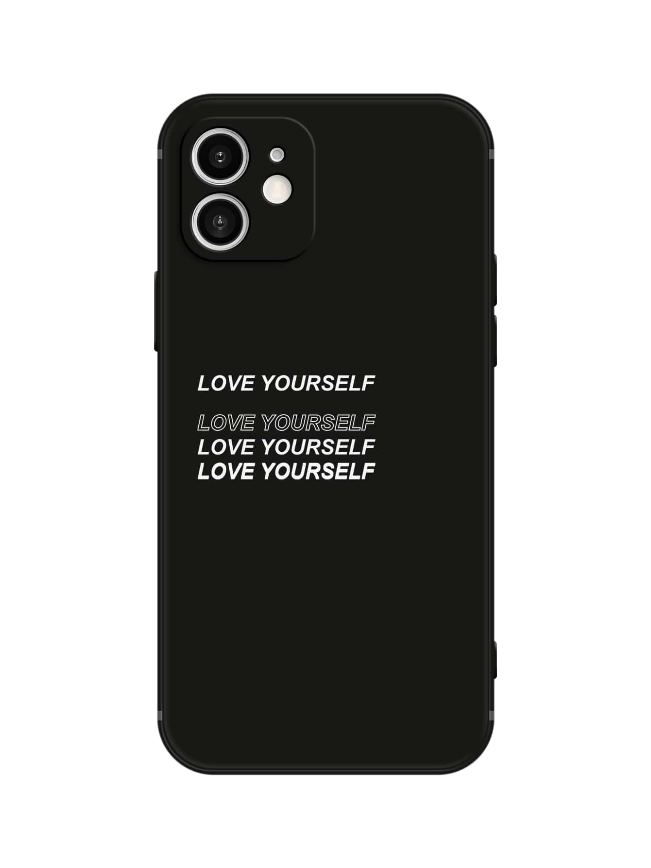 Letter Graphic Phone Case - Black - View 1