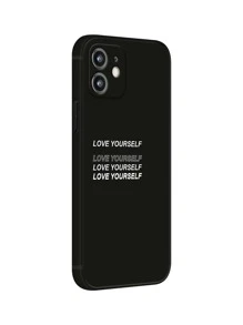 Funda de celular con estampado de letra - Negro - Ver 3