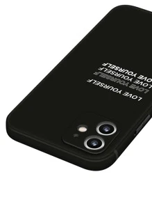 Funda de celular con estampado de letra - Negro - Ver 4