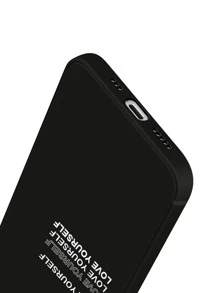 Funda de celular con estampado de letra - Negro - Ver 5
