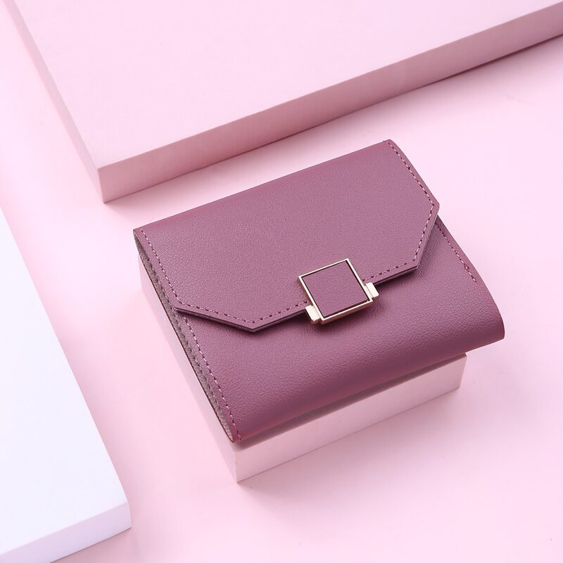 

Square Buckle Solid Purse, Mauve purple