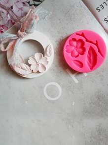 1 件 DIY 花朵石膏模具，圆形粉色硅胶模具，适用于 DIY 工艺品