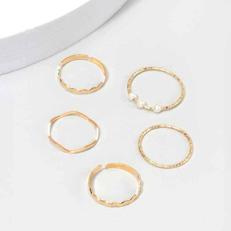 

5pcs Minimalist Ring, Gold