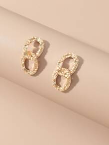 Geo Drop Earrings - Yellow Gold - View 1
