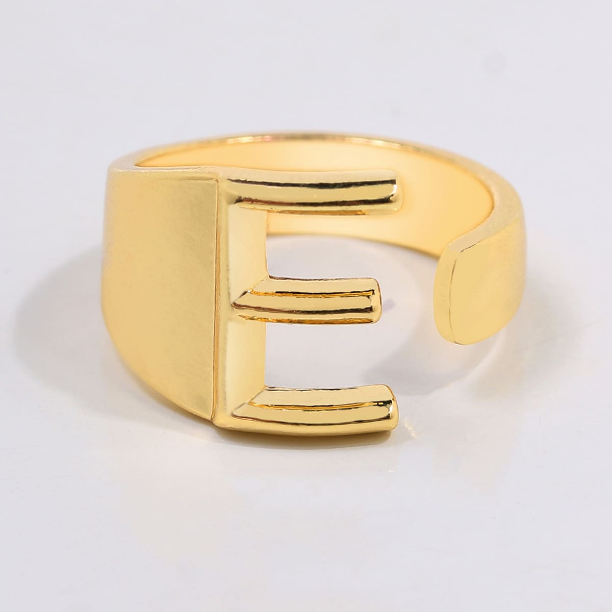 

1pc Letter Cuff Ring, Gold