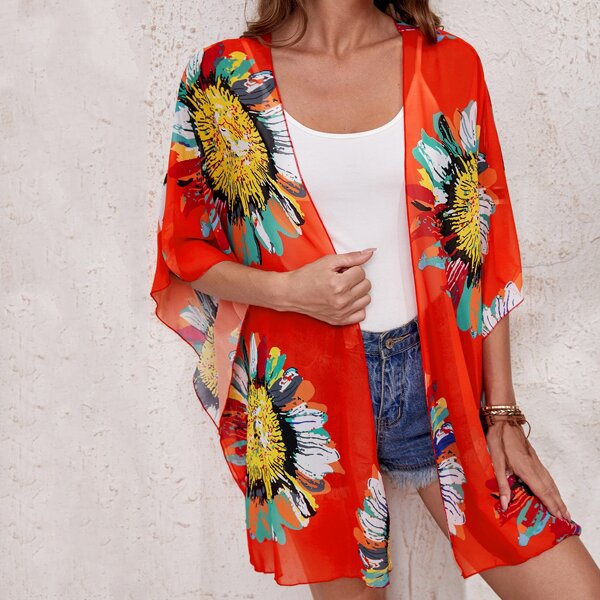 

Flower Print Kimono, Multicolor