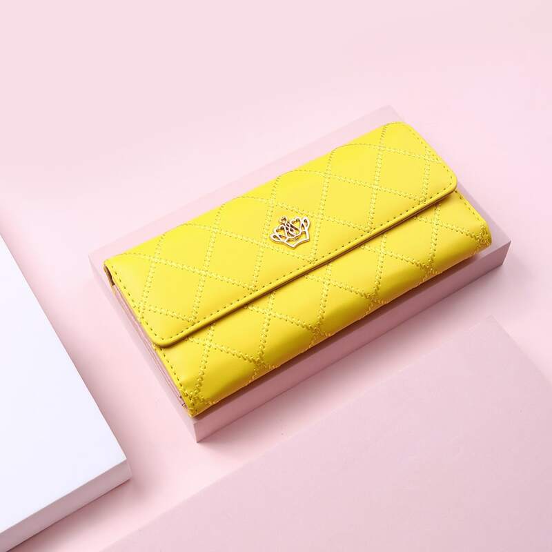 

Crown Quilted Purse, Yellow