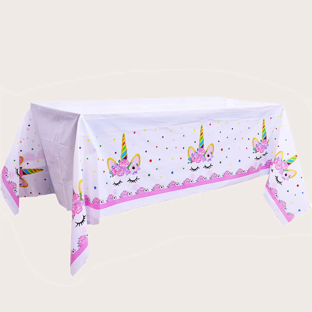 

Cartoon Unicorn Print Tablecloth, Multicolor