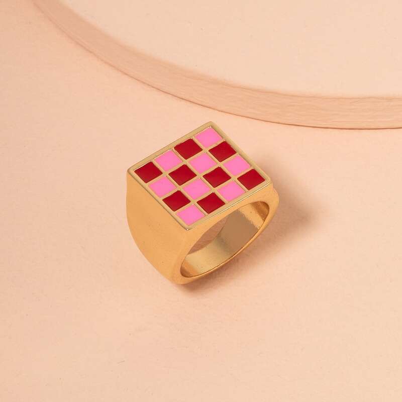 

Square Design Ring, Gold