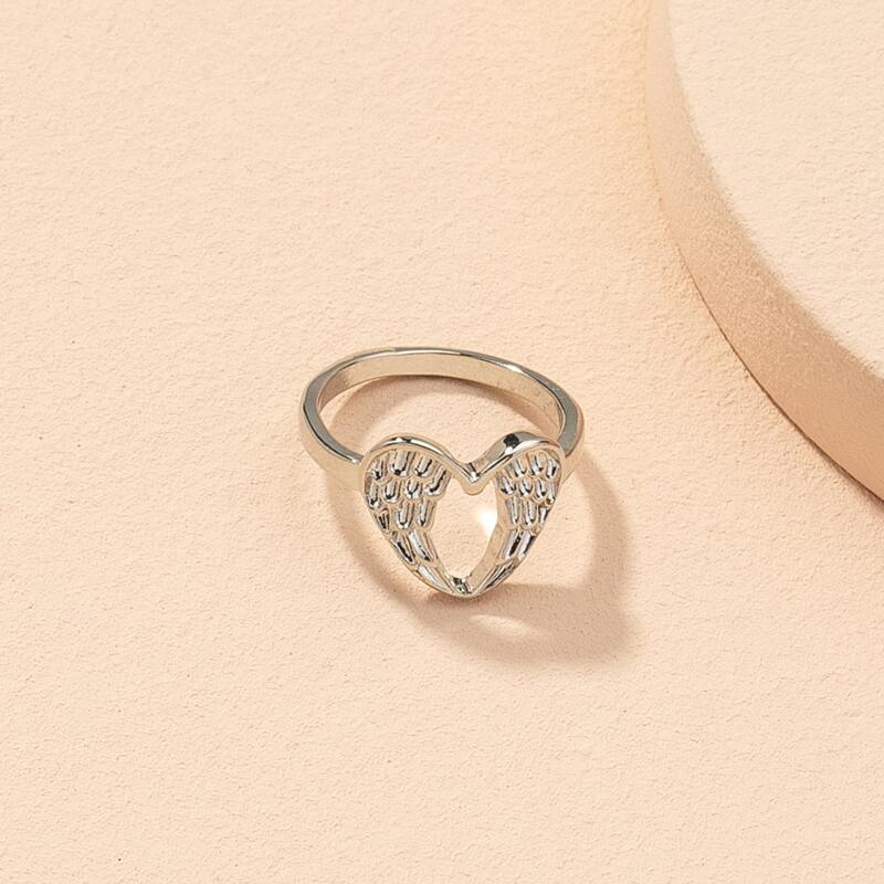 

Heart & Cherry Decor Ring, Silver