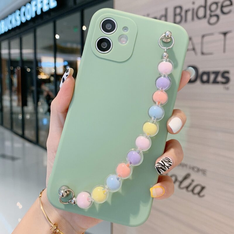 

Beaded Hand Strap Phone Case, Green