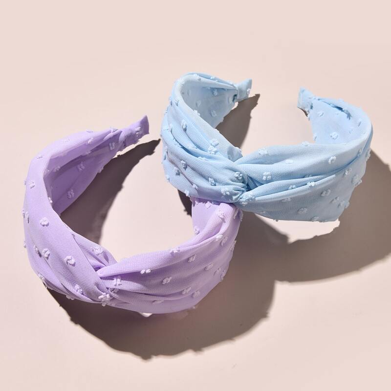

2pcs Swiss Dot Knot Headband, Multicolor