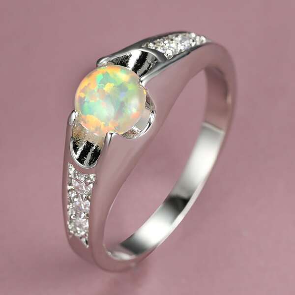 

Opal Decor Ring, Silver