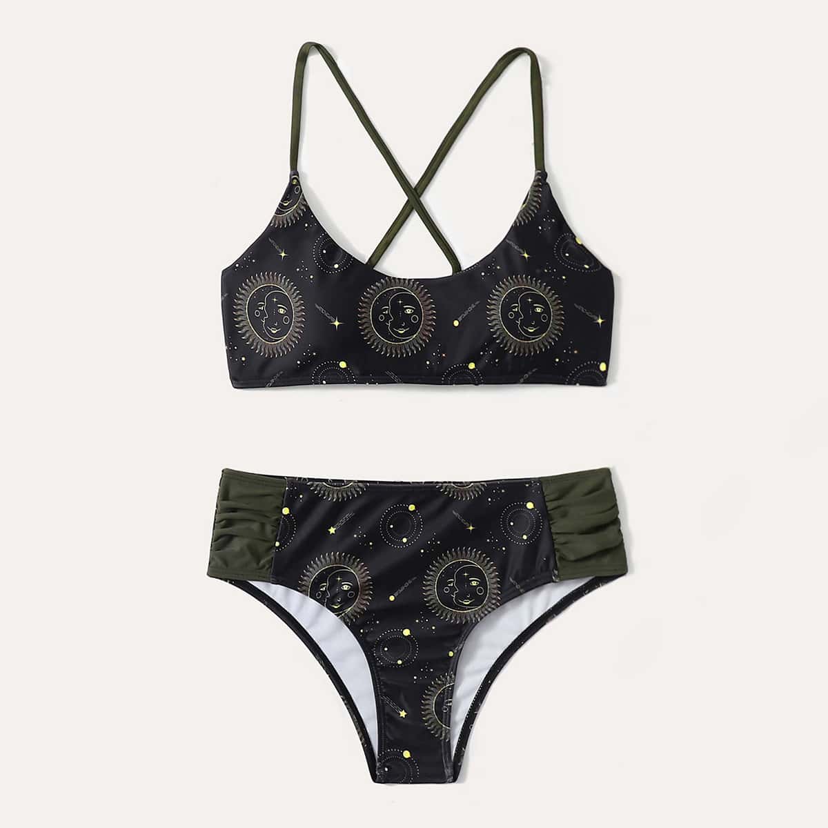 

Moon & Sun High Waisted Bikini Swimsuit, Black