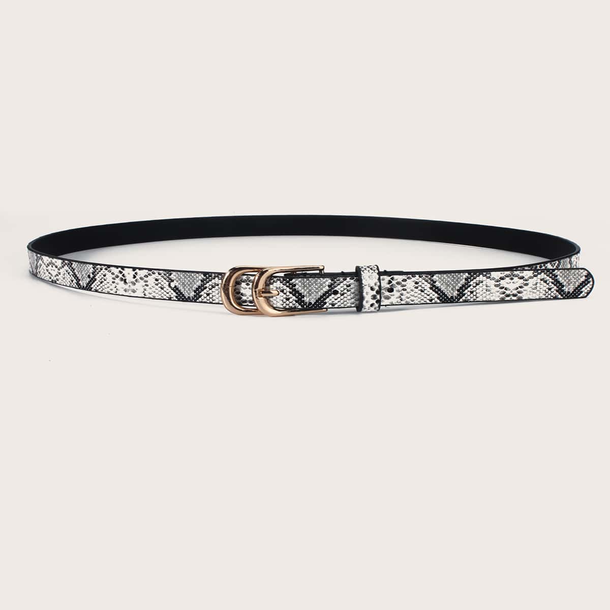 

Snakeskin Buckle Belt, Multicolor