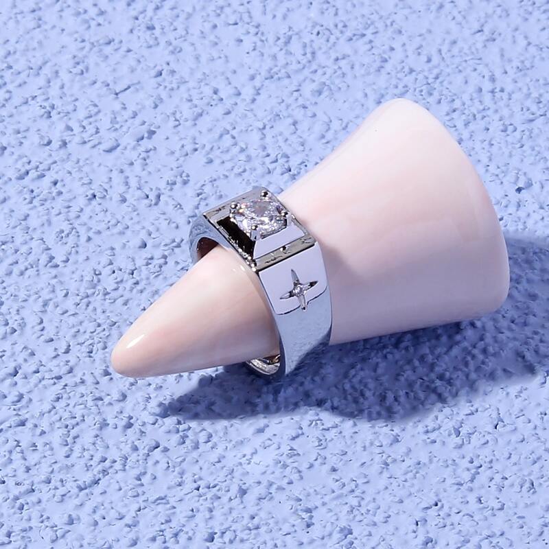 

Rhinestone Decor Ring, Silver