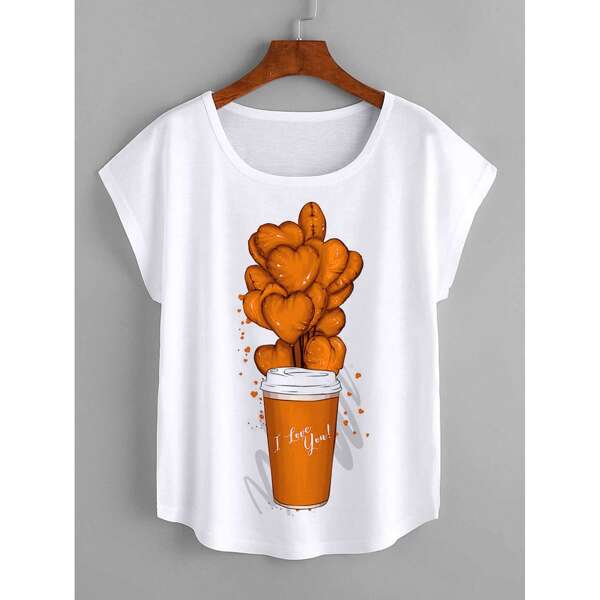 

Plus Heart And Slogan Graphic Tee, White