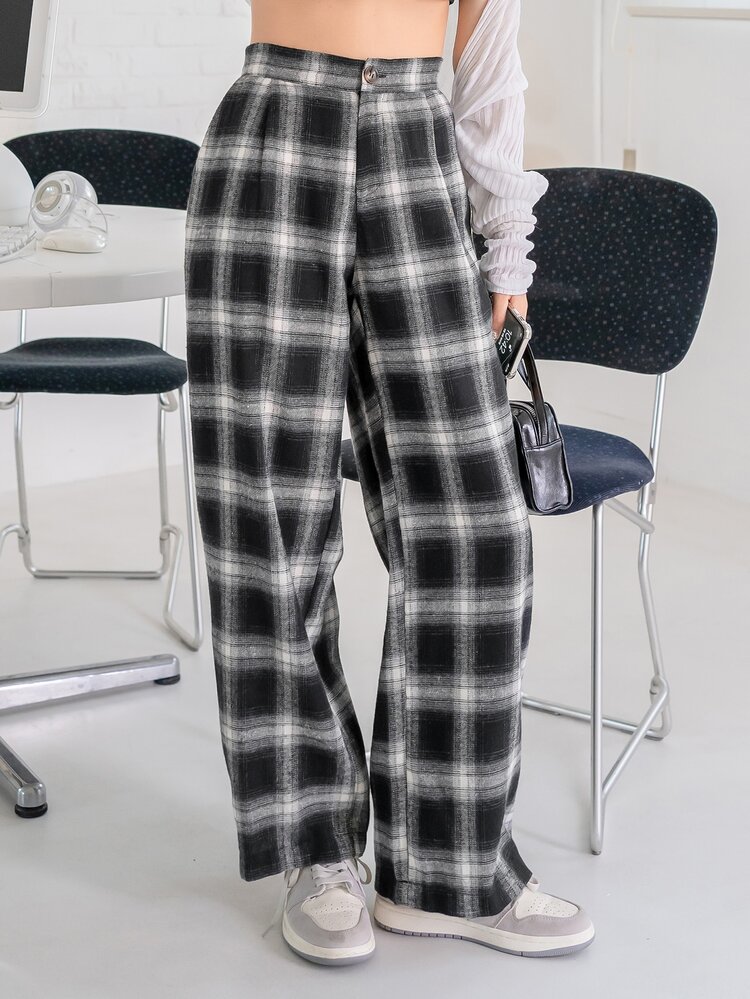 DAZY Quần Sọc ca rô Giải trí - màu đen - Xem 7