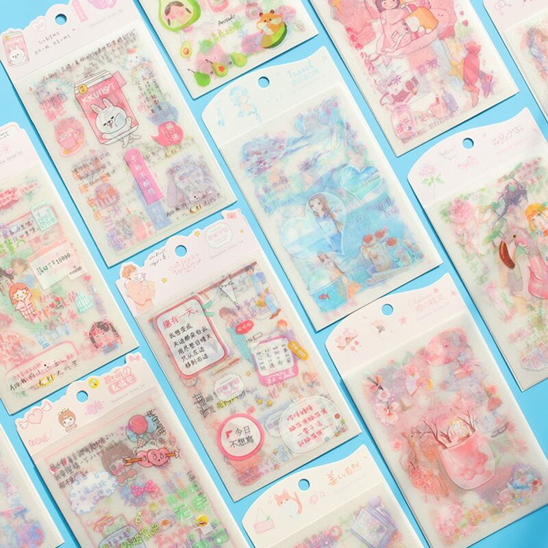 

4sheets Random Cartoon Graphic Sticker, Multicolor