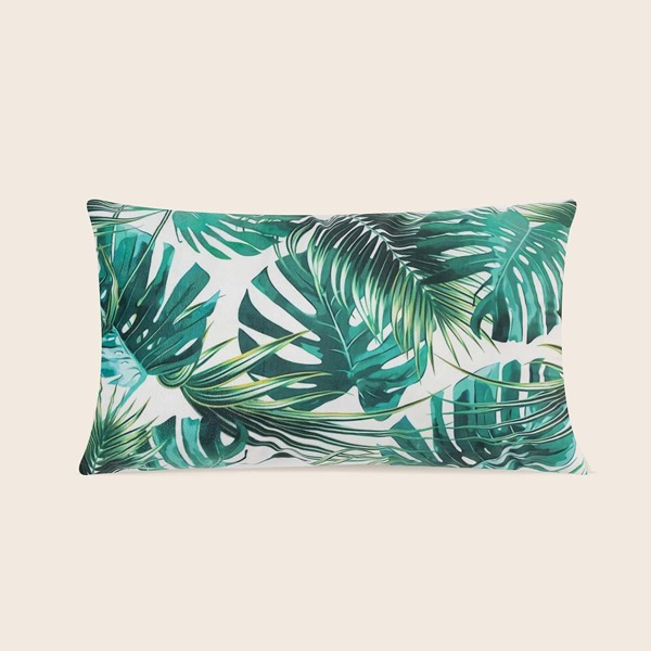 

Leaf Print Lumbar Pillowcase Without Filler, Multicolor