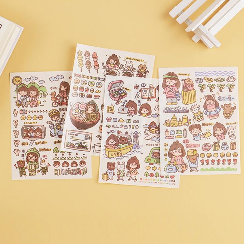 

4sheets Cartoon Graphic Sticker, Multicolor