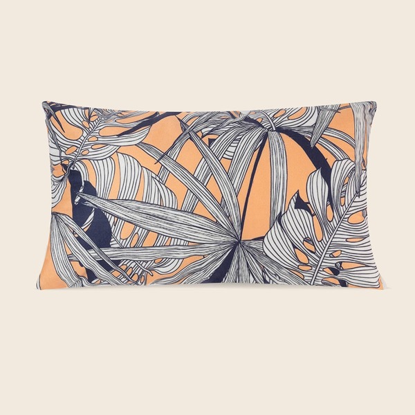 

Leaf Print Lumbar Pillowcase Without Filler, Multicolor