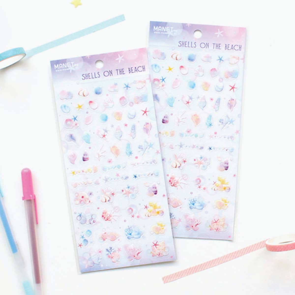

1sheet Shell Pattern Sticker, Multicolor