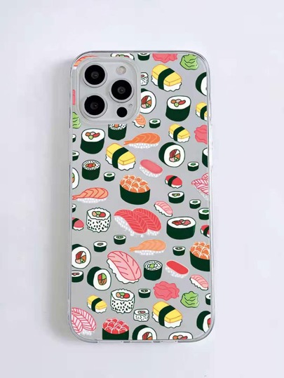 Cartoon Sushi Clear Phone Case | SHEIN