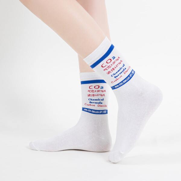 

Letter Graphic Crew Socks, Multicolor
