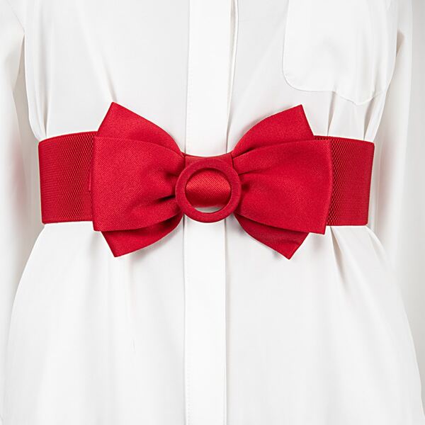

Bow Decor Elastic Belt, Red