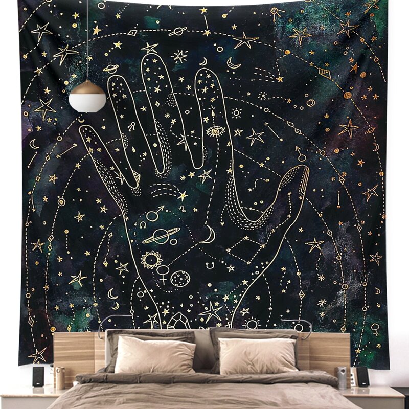 

Star Print Tapestry, Black