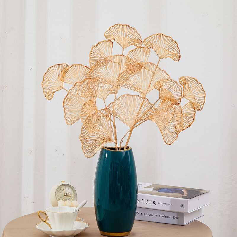 

1pc Artificial Ginkgo Biloba, Orange