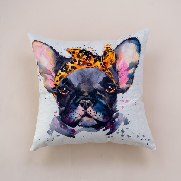 

Dog Print Cushion Cover Without Filler, Multicolor