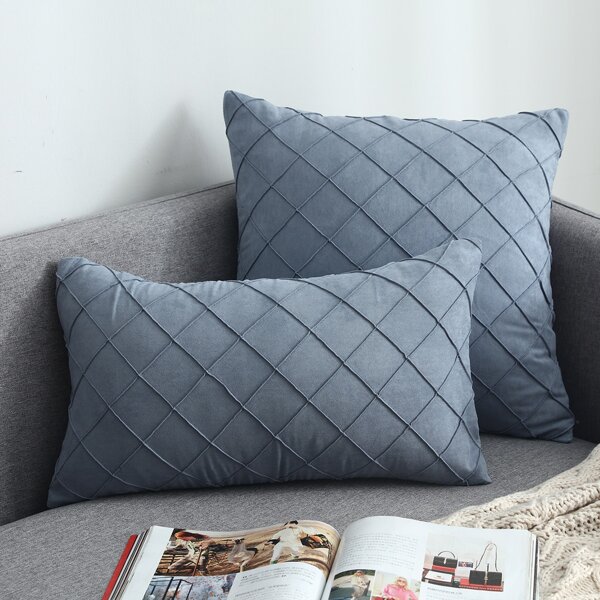 

1pc Solid Color Cushion Cover Without Filler, Grey