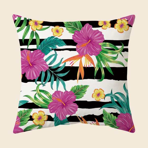 

Flower Print Cushion Cover Without Filler, Multicolor