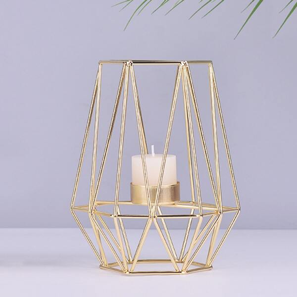 

Iron Hollow Candle Holder, Gold