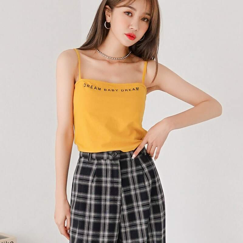 

Letter Graphic Cami Top, Yellow