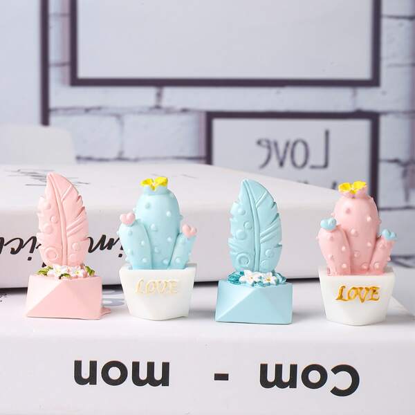 

4pcs Potted Plants Art Decoration, Multicolor