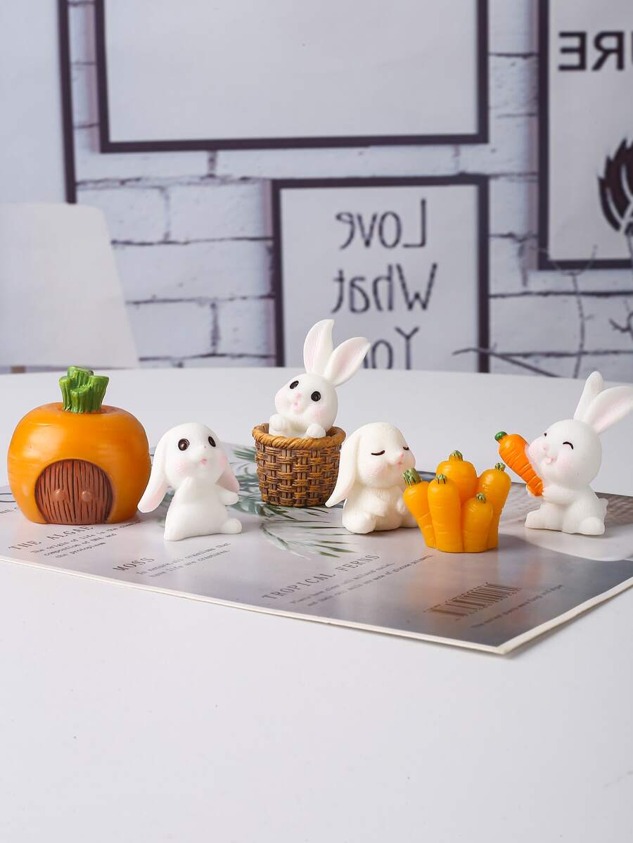 1 set Decoración artística de conejito de dibujos animados para Pascua - Multicolor - Ver 1
