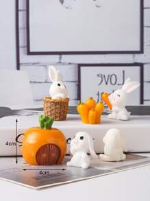 1 set Decoración artística de conejito de dibujos animados para Pascua - Multicolor - Ver 2