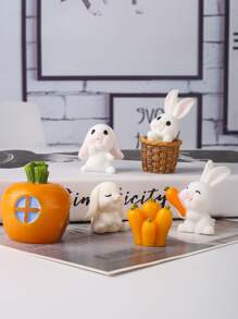 1 set Decoración artística de conejito de dibujos animados para Pascua - Multicolor - Ver 3