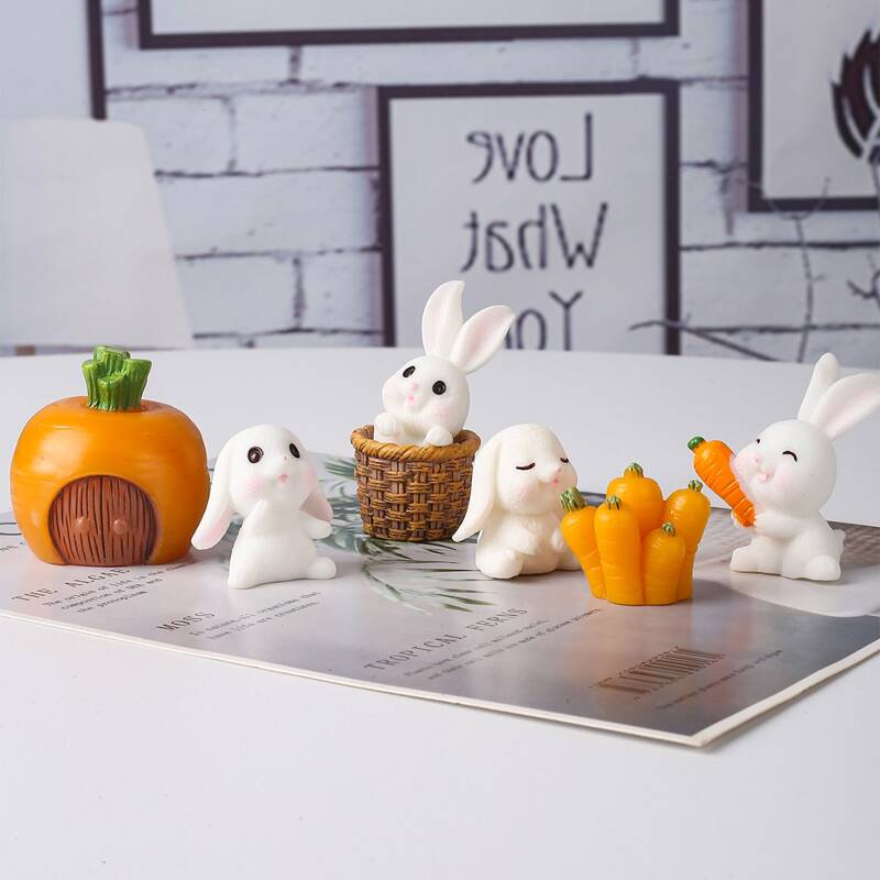 

1set Cartoon Rabbit Art Decoration, Multicolor