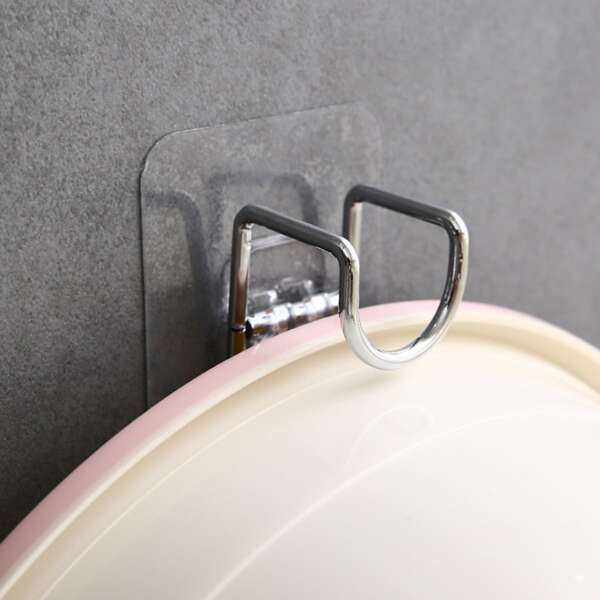 

1pc Stainless Steel Washbasin Hook, Silver