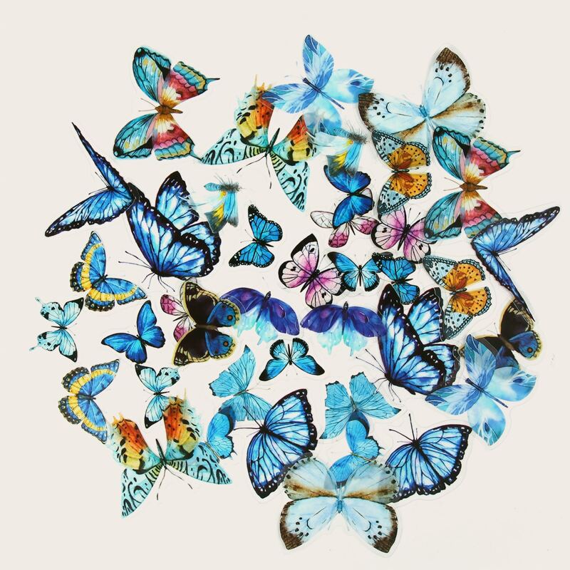 

40pcs Butterfly Pattern Sticker, Multicolor