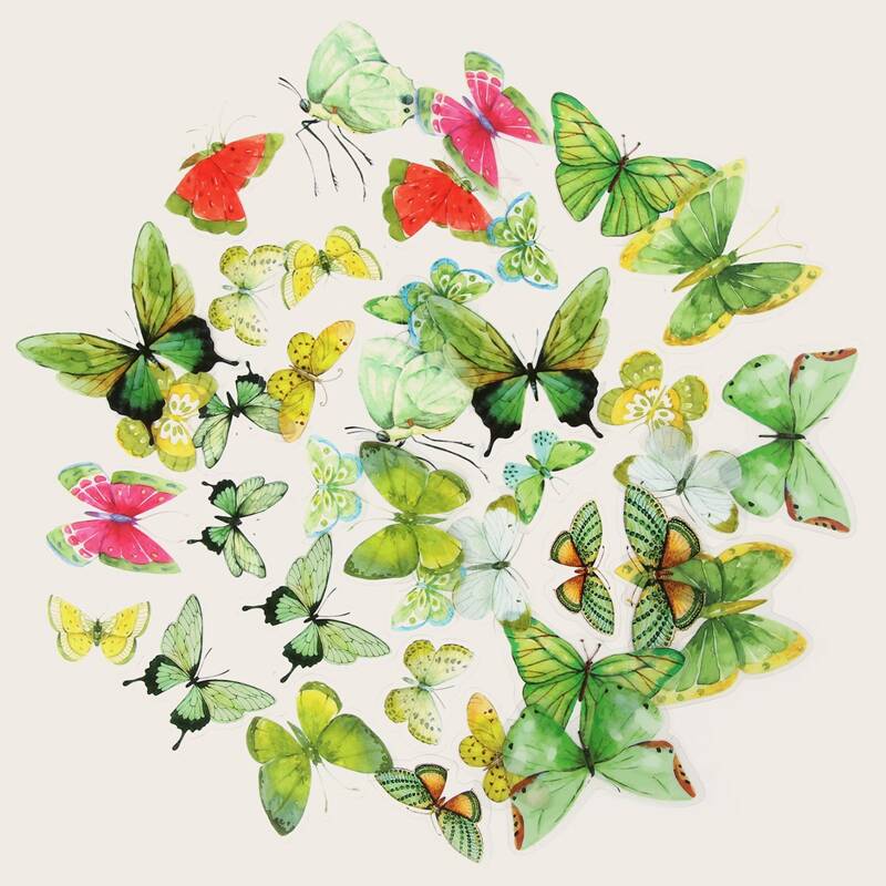 

40pcs Butterfly Pattern Sticker, Multicolor