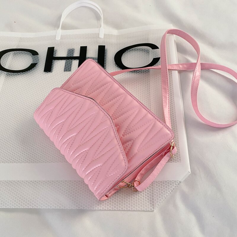 

Quilted Crossbody Bag, Pink