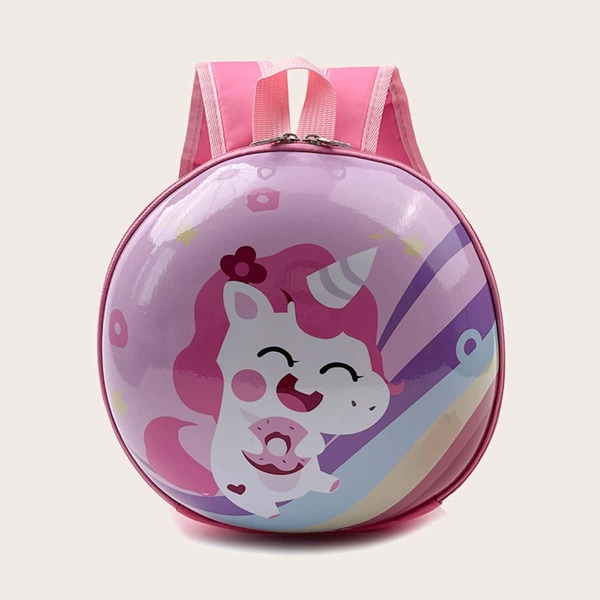 

Girls Cartoon Graphic Backpack, Pink